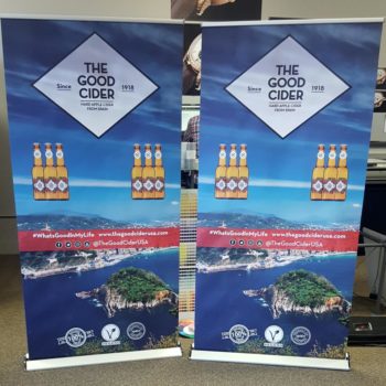 The Good Cider retractable banners
