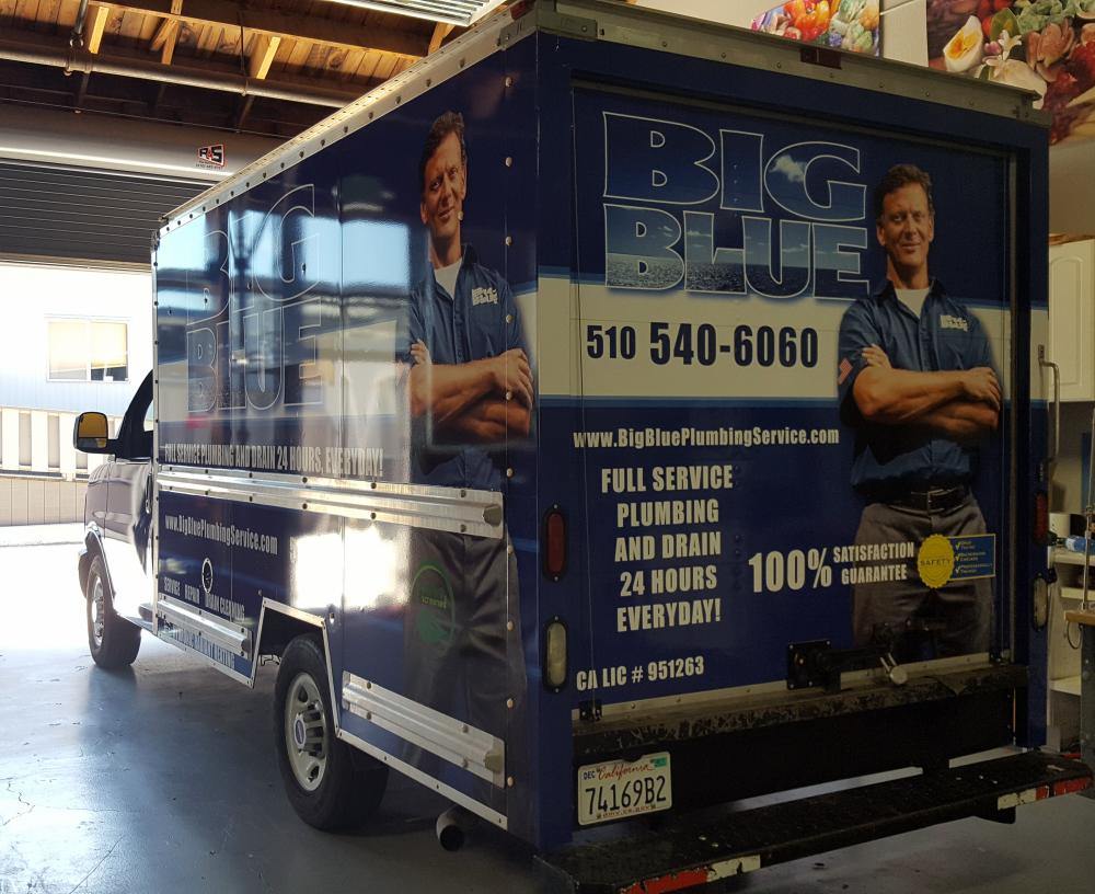 Big Blue truck wrap