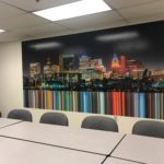 City scape wall mural