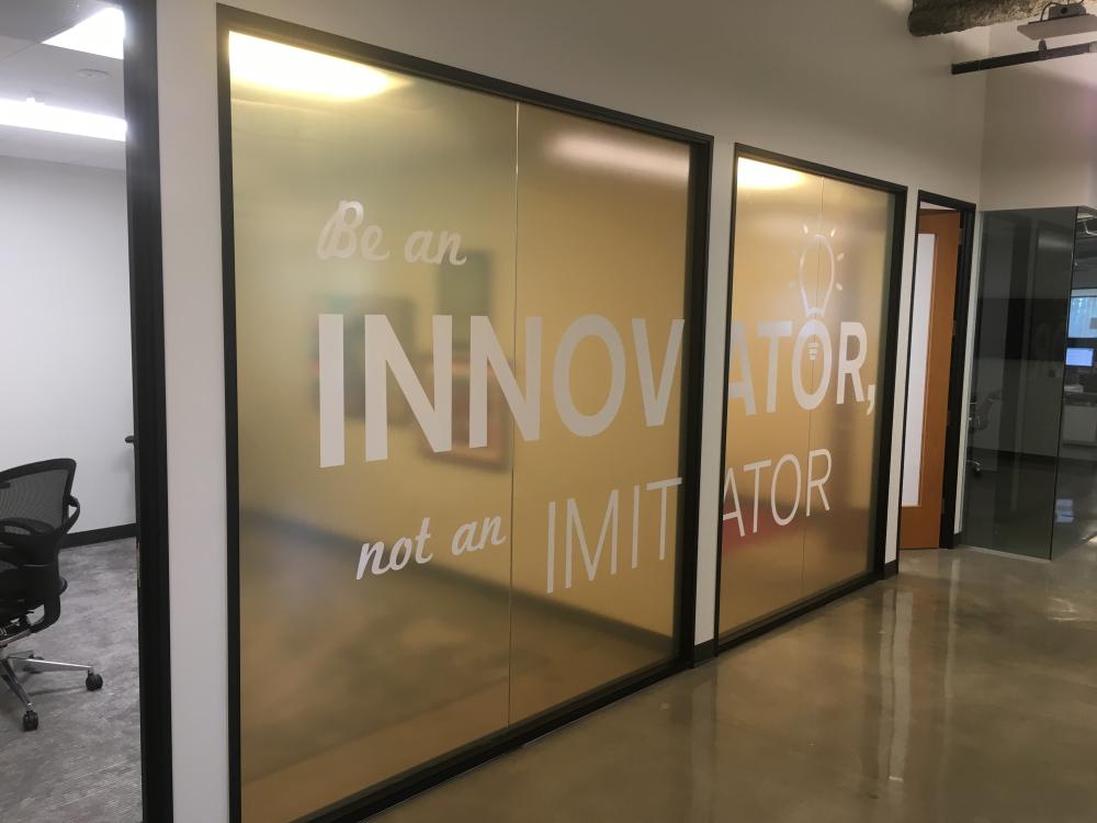 Innovator conference room window graphic