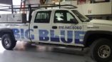 Big Blue vehicle spot graphics