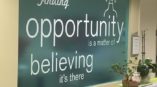 Finding Opportunity conference room window graphic