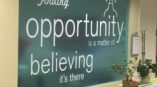 Finding Opportunity conference room window graphic