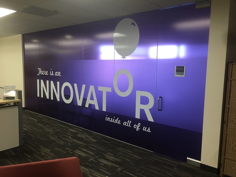 Innovator conference room window graphic