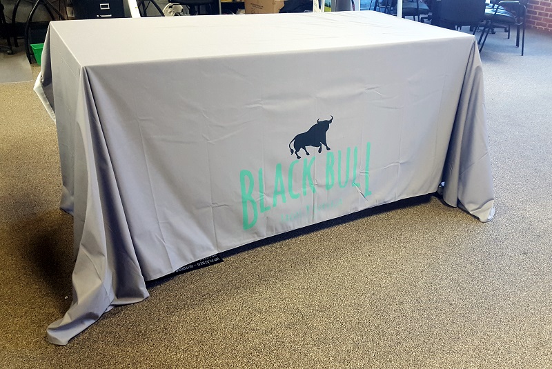 Black Bull printed table cover