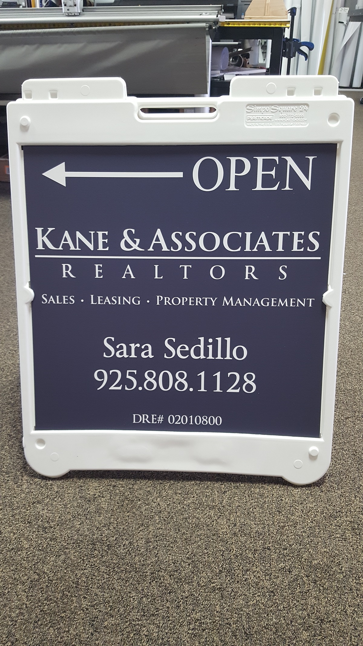 Kane & Associates Realtors a-frame sign