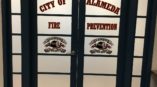 Two window graphics on glass doors for the Alameda Fire Department.