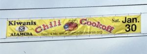 A custom made banner for a chili cook-off.
