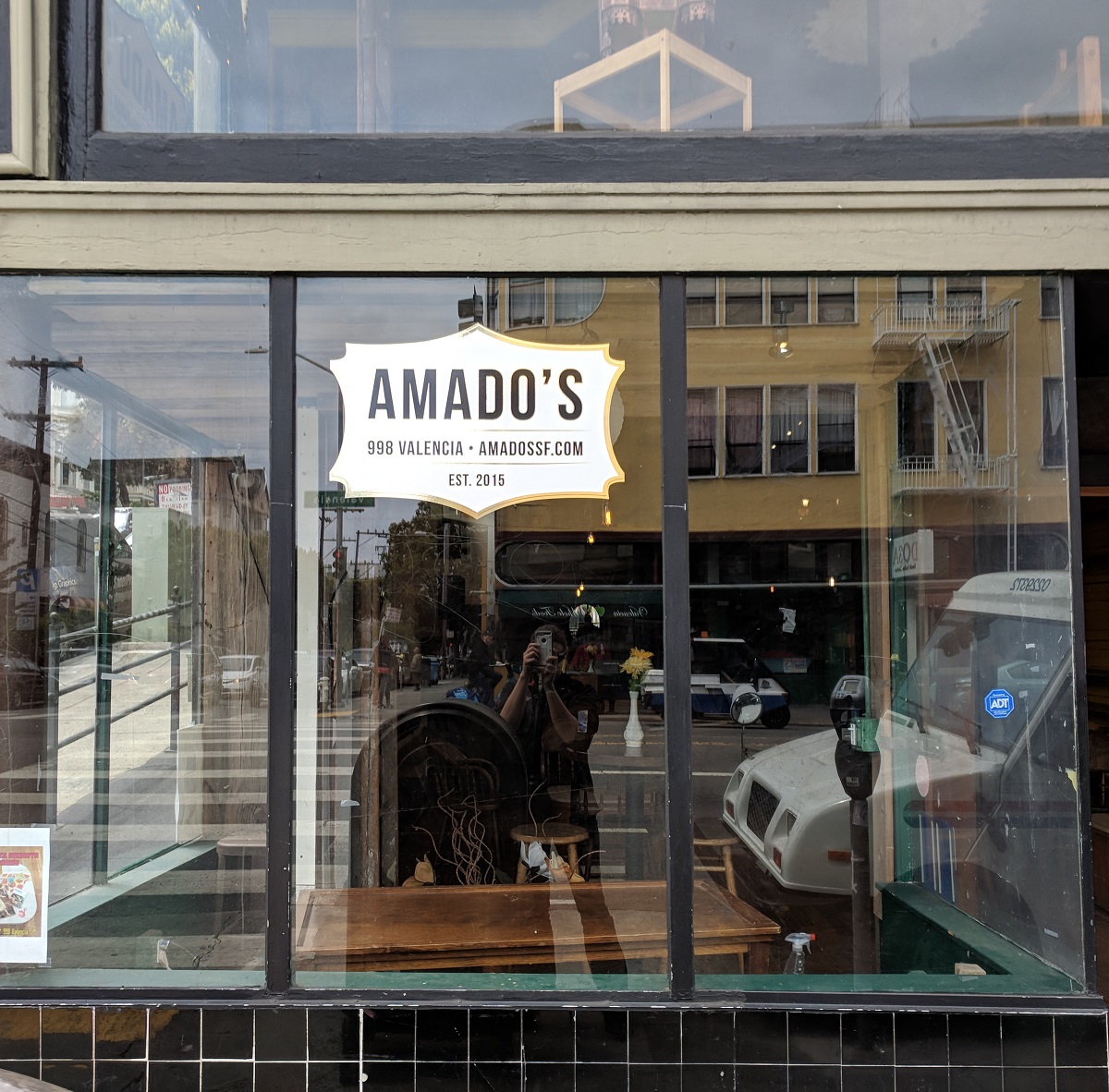 Amado's window graphic