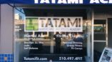 Custom window graphics for Tatami martial arts and fitness academy made by Speed Pro Imaging.
