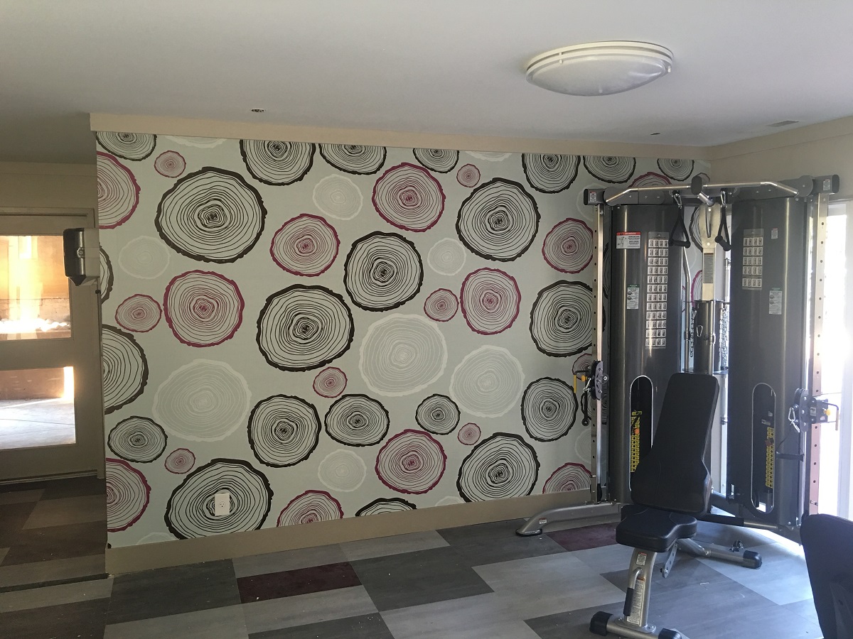 hotel gym custom wall mural