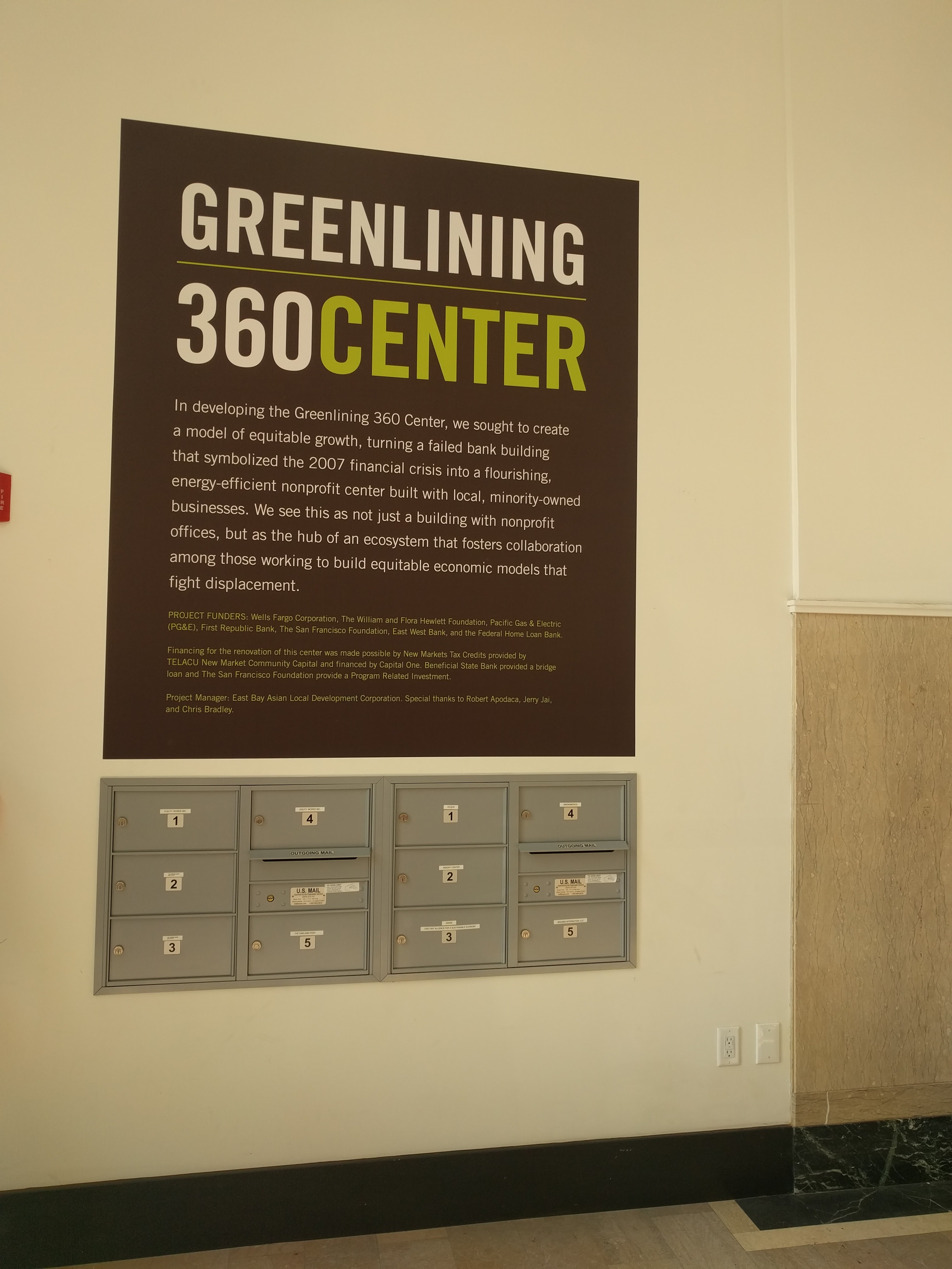 Greenlining 360 Center wall graphic
