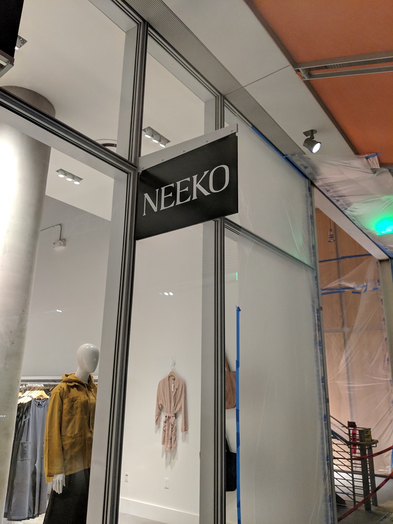 Neeko storefront sign