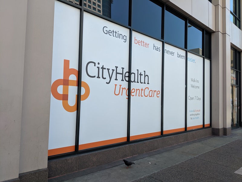CityHealth Urgent Care window graphics