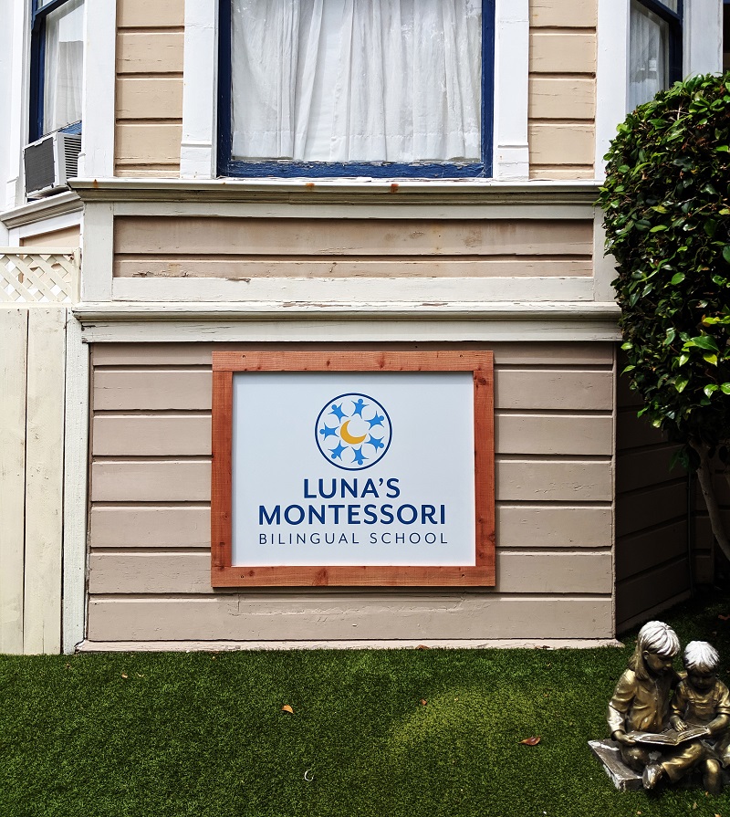 Luna's Montessori outdoor signage