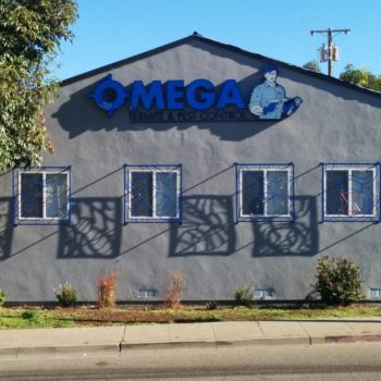 omega pest control outdoor raised lettering sign