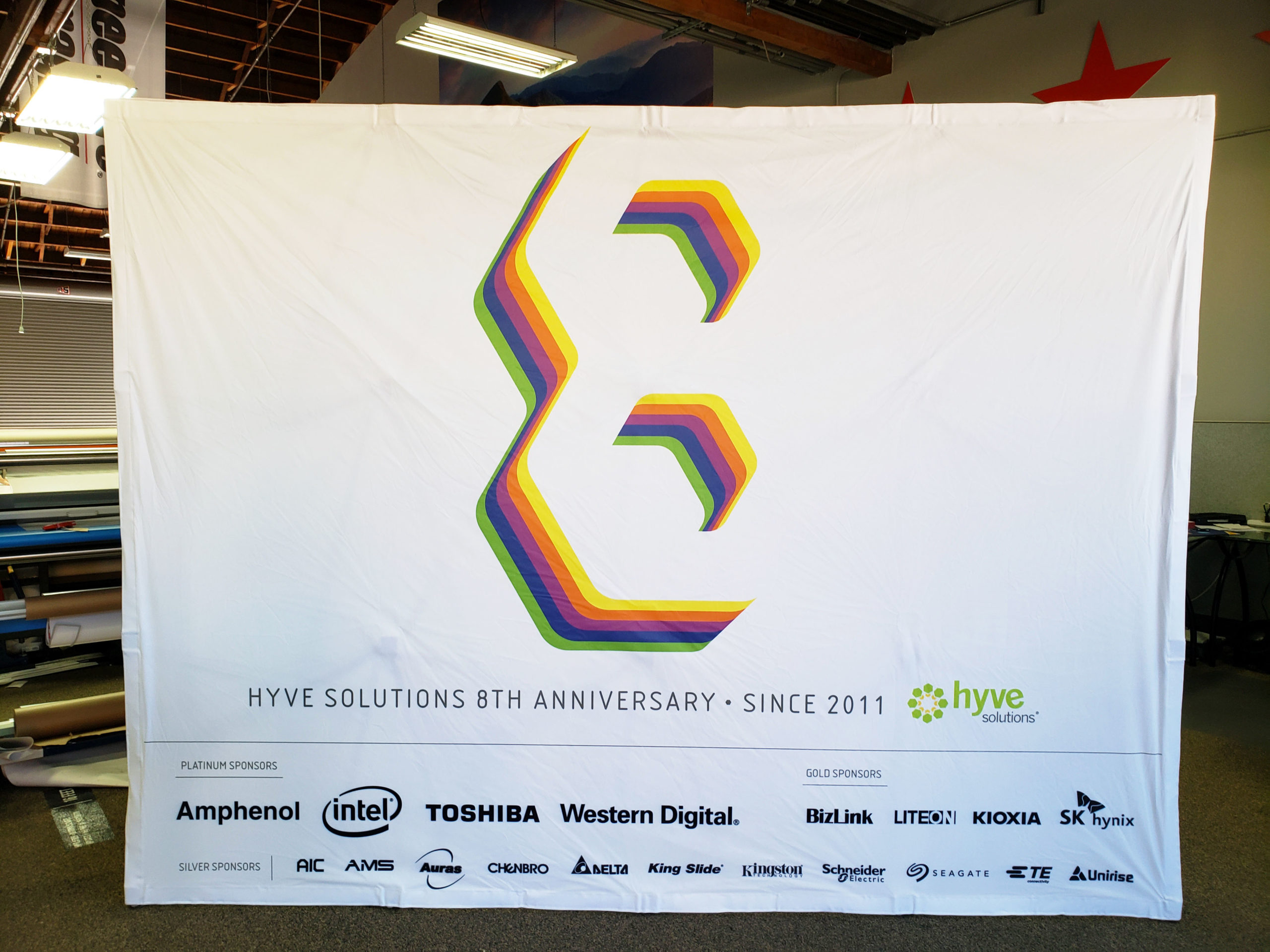 hyve solutions printed fabric backdrop for events