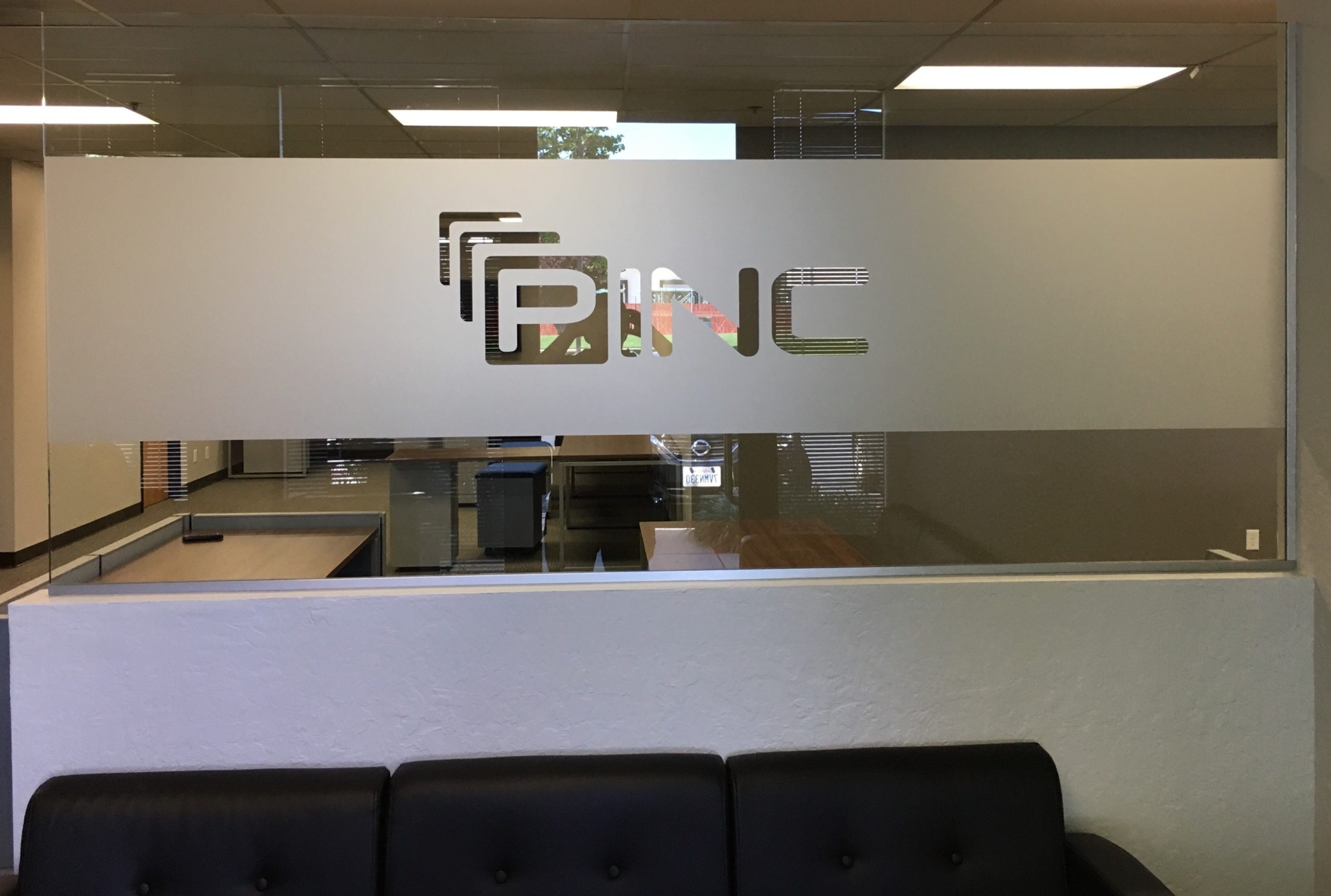 PINC etched cubicle glass