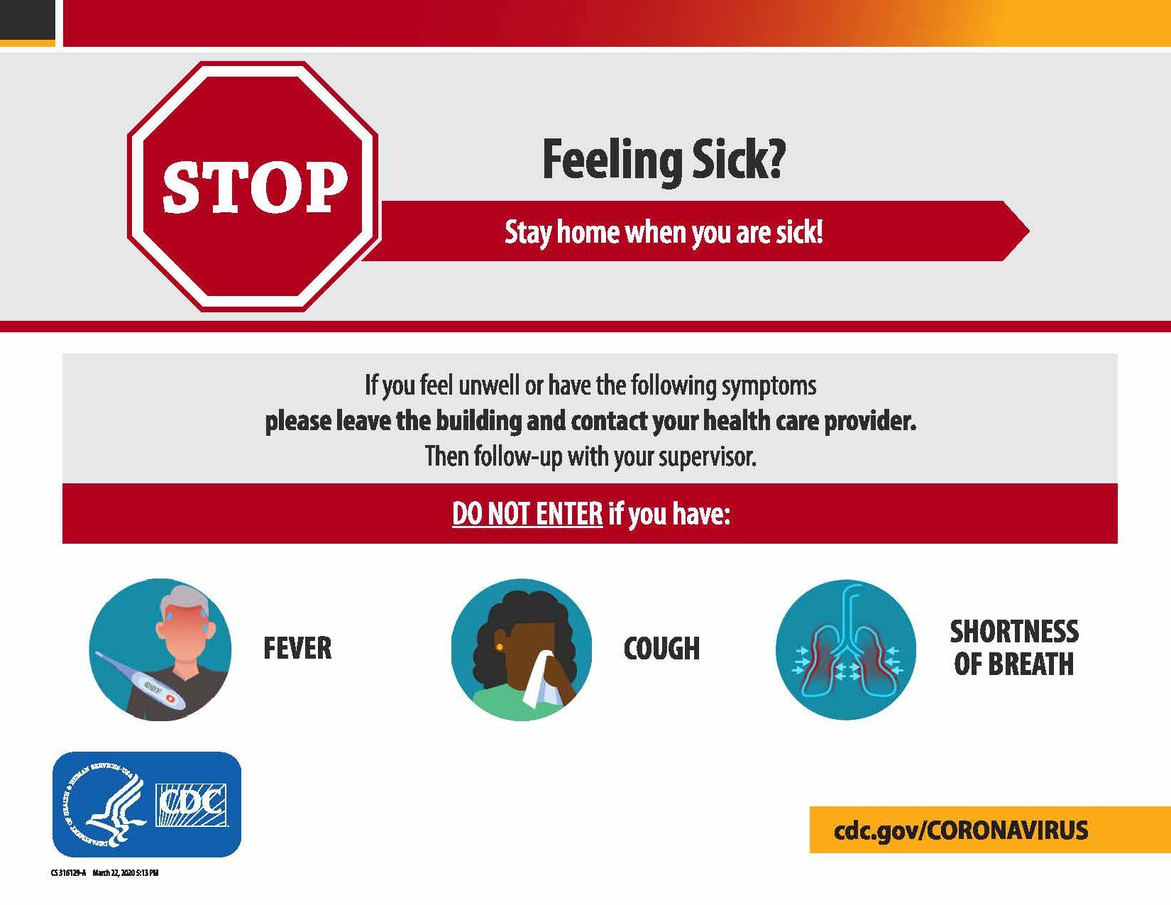 11" x 17" STOP Feeling Sick? Poster on Wet Strength 12 mil Paper Laminated