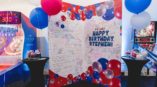 life size birthday card for stephen curry's birthday celebration at pop up shop