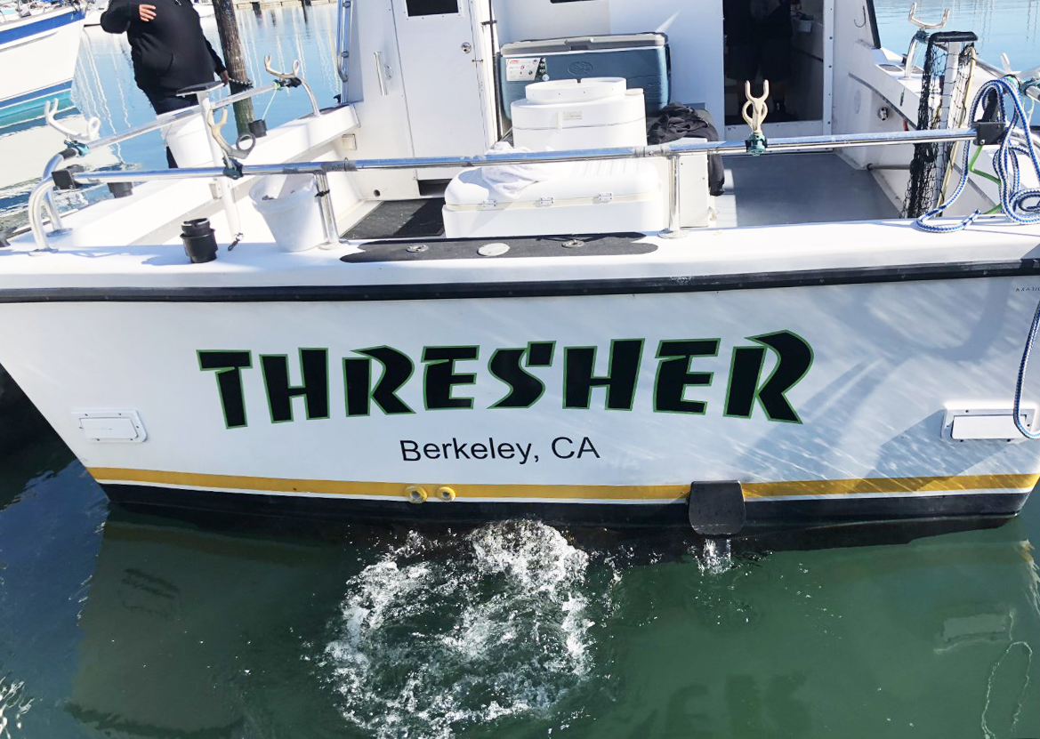 Thresher boat lettering
