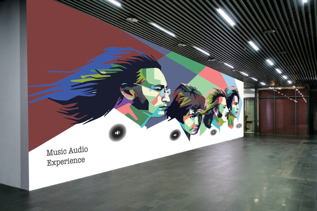 touchless smart signage wall mural exhibit