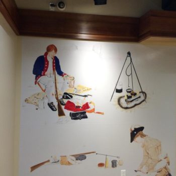 Wall graphic of Revolutionary war soldiers