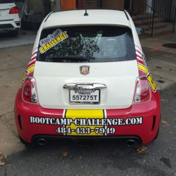 Bootcamp challenge vehicle wrap on small car