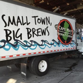 Brewing company vehicle wrap on truck