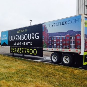 Luxembourg Apartments trailer signs