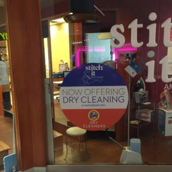 Dry cleaner window sign