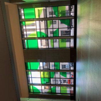 Green window graphic display Minneapolis Eden Prairie Edina Bloomington
