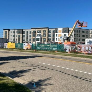 Eden Prairie, Minnesota construction fence mesh graphics Northlake Lofts