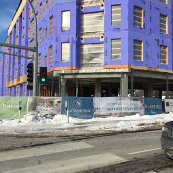 West St. Paul, Minnesota construction fence graphics Savor