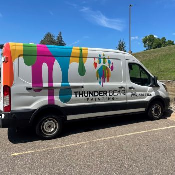 Eden Prairie, Minnesota vehicle wrap featuring a partial wrap on a white sprinter van with graphics of colorful paint dripping from roof for Thunder Bear Painting. Vehicles Graphics and Wraps. Custom vehicle wrap installation in Eden Prairie, Minneapolis, and St. Paul by SpeedPro Imaging Fleet vehicle graphics in Bloomington, Edina, and St. Louis Park for branded company vehicles Commercial vehicle wraps in Hopkins, Minnetonka, and Excelsior for mobile advertising Vehicle graphics near me in Richfield, Golden Valley, and Maple Grove for business branding Full vehicle wraps in Rogers, Shakopee, and Chaska for high-impact advertising on the road Twin Cities fleet graphics and wraps in Chanhassen, Eden Prairie, and Prior Lake Custom van wraps in Savage, Burnsville, and Bloomington for local service businesses Truck graphics and vehicle decals in Minneapolis, St. Paul, and Maple Grove Partial vehicle wraps in Edina, St. Louis Park, and Hopkins for cost-effective branding High-impact vehicle wraps in Minnetonka, Excelsior, and Chanhassen for business promotion Fleet branding and vehicle graphics in Golden Valley, Richfield, and Savage Custom car wraps in Prior Lake, Shakopee, and Chaska for business and promotional use Twin Cities vehicle wrap services in Rogers, Maple Grove, and Burnsville Vehicle wraps near me in Eden Prairie, Minneapolis, and surrounding suburbs Commercial fleet graphics in St. Paul, Bloomington, and Edina for consistent brand visibility