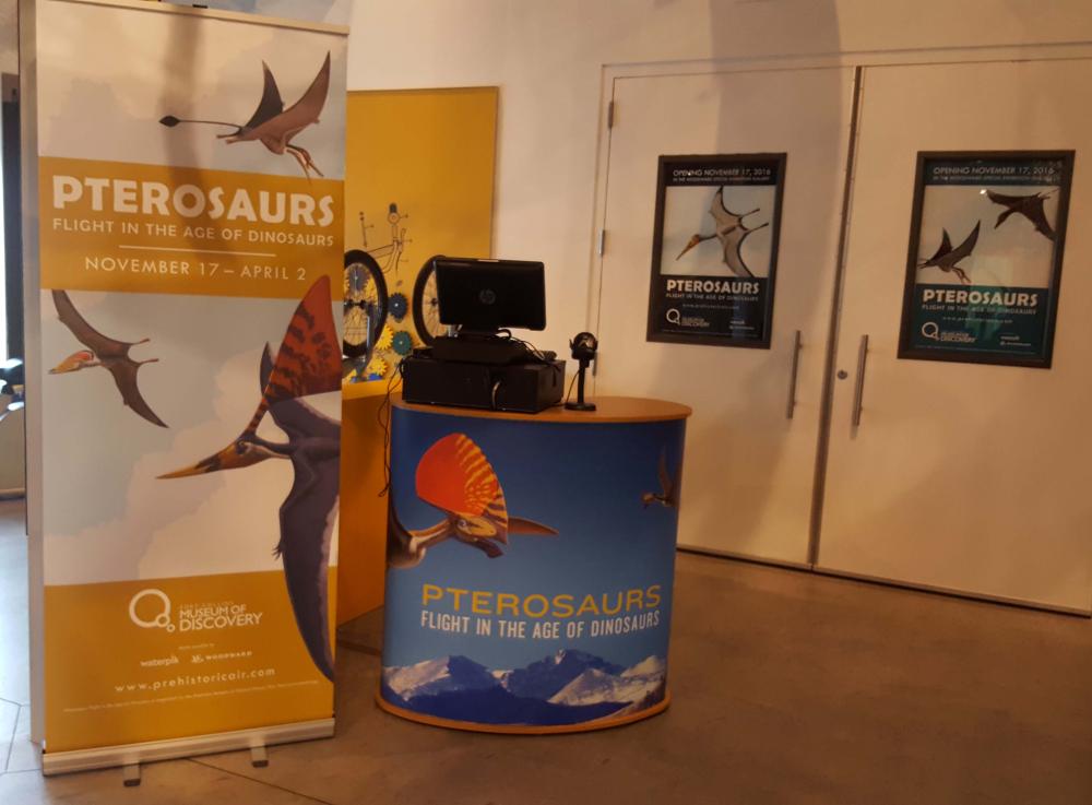 Pterosaurs standing banner and desk 