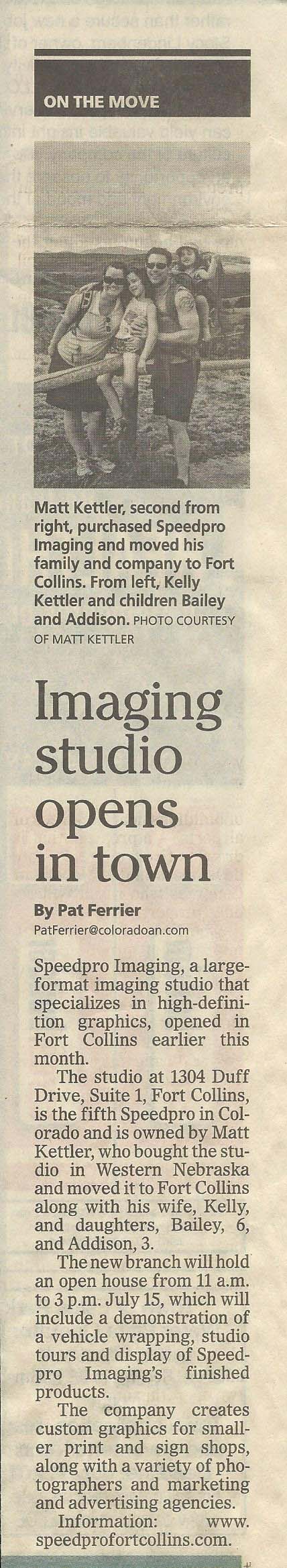Imaging Studio Opens in Town Article 