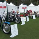 Vintage motorcycles on display
