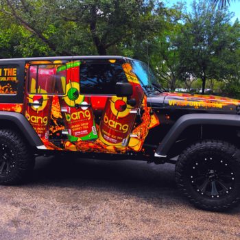 Jeep with bang energy vehicle wrap