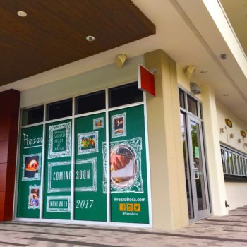 Prezzo restaurant with opening advertisement