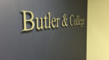 Butler and College logo on a wall