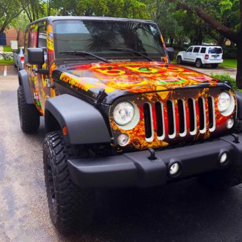Jeep with bang energy vehicle wrap