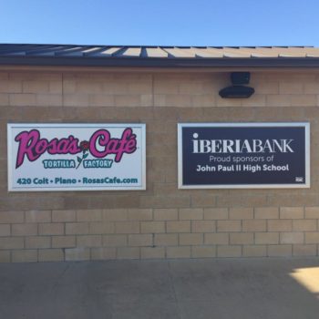 Rosa's Cafe and Iberiabank commercial signs