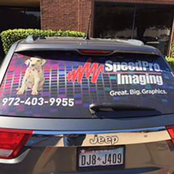 SpeedPro Imaging rear windshield car wrap