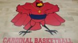 Cardinal Basketball floor graphics