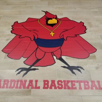 Cardinal Basketball floor graphics