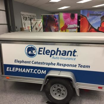 Elephant Auto Insurance trailer wrap