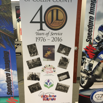 Banner for Junior League of Collin County created by SpeedPro 