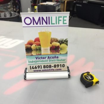 OmniLife pop-up table banner