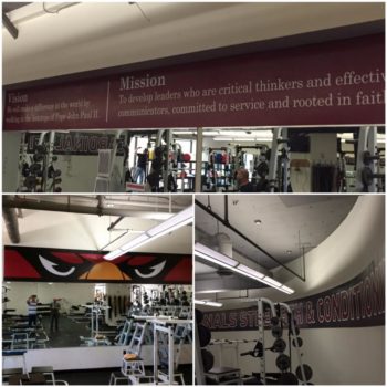 Cardinal athletics fitness center wall graphics